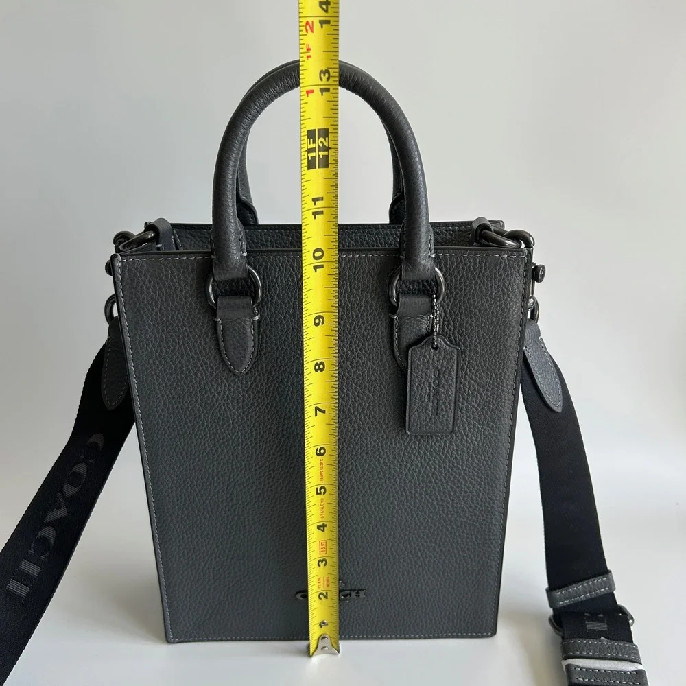 Coach Dylan Tote Graphite Grey Pebbled Leather Crossbody Bag NEW